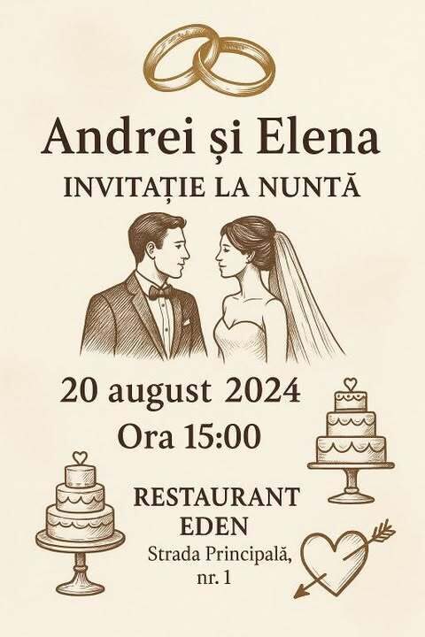 Invitatie nunta personalizata